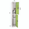 Steel Storage Locker, 2 Compartment, 12 x 12 x 72, Green