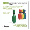 Plastic Bowling Pin Set, Assorted Colors, 10/Set