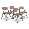 2200 Series Fabric Dual-Hinge Premium Folding Chair, Supports Up to 500 lb, Walnut Seat, Walnut Back, Brown Base, 4/Carton