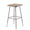 6300 Series Height Adjust Heavy Duty Square Seat Steel Stool, Backless, 500lb, 23.75" to 31.75" Height, Brown Seat, Gray Base