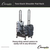 Mobile Two-Stack Shoulder Pad Rack, Metal, 176 lb Capacity, 24" x 30" x 69", Black