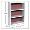 ValueMate Economy Bookcase, Three-Shelf, 31.75w x 13.5d x 41h, Gray
