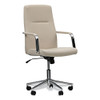 Leather Task Chair, Supports Up to 275 lb, 18.19" to 21.93" Seat Height, White Seat, White Back
