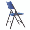 600 Series Heavy Duty Plastic Folding Chair, Supports Up to 500 lb, 18" Seat Height, Blue Seat/Back, Black Base, 4/Pack