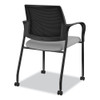 Ignition Series Mesh Back Mobile Stacking Chair, Fabric Seat, 25" x 21.75" x 33.5", Frost Seat, Black Back, Black Base