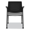 Ignition Series Mesh Back Mobile Stacking Chair, Fabric Seat, 25" x 21.75" x 33.5", Frost Seat, Black Back, Black Base