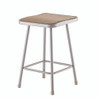 6300 Series Heavy Duty Square Seat Steel Stool, Backless, Supports Up to 500 lb, 23.25" Seat Height, Brown Seat, Gray Base