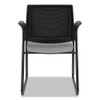 Ignition Series Mesh Back Guest Chair with Sled Base, Fabric Seat, 25" x 22" x 34", Frost Seat, Black Back, Black Base