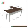 Trento Line L-Shaped Desk, 59.13" x 59.13" x 29.5", Mocha/Gray