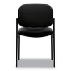 VL606 Stacking Guest Chair without Arms, Fabric Upholstery, 21.25" x 21" x 32.75", Black Seat, Black Back, Black Base