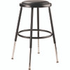 6400 Series Height Adjustable HD Vinyl Padded Steel Stool, Backless, Supports 500lb, 18.5"-26.5" Seat Height, Black Seat/Base