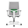 Ignition 2.0 4-Way Stretch Mid-Back Mesh Task Chair, Green Adjustable Lumbar Support, Basalt Seat, Fog Back, White Base