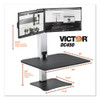 High Rise Electric Dual Monitor Standing Desk Workstation, 28" x 23" x 20.25", Black/Aluminum High Rise Electric Dual Monitor Standing Desk Workstation, 28" x 23" x 20.25", Black/Aluminum
