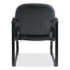Alera Genaro Series Faux Leather Half-Back Sled Base Guest Chair, 25" x 24.80" x 33.66", Black Seat, Black Back, Black Base