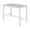 Eveleen Outdoor Bistro Patio Table with Four Gray Powder-Coated Polymer Barstools, 32 x 55, Gray