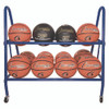 Heavy-Duty Deluxe Ball Cart, Metal, 132 lb Capacity, 17.5 x 38 x 35.75, Blue