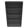 Metal Bookcase, Four-Shelf, 34.5w x 12.63d x 59h, Charcoal