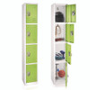Steel Storage Locker, 4 Compartment, 12 x 12 x 72, Green