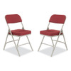 3200 Series Premium Fabric Dual-Hinge Folding Chair, Supports Up to 300 lb, Burgundy Seat, Burgundy Back, Gray Base, 2/Carton
