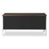 Double Pedestal Steel Credenza, 60w x 24d x 29.5h, Mocha/Black