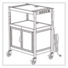 Steel Adjustable AV Cart with Cabinet, Metal, 3 Shelf, 6 AC Outlets, 40 lb Capacity, 26.75 x 20.5 x 42, Black