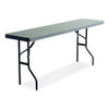 IndestrucTable Commercial Folding Table, Rectangular, 48" x 24" x 29", Charcoal Top, Charcoal Base/Legs