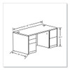 10500 Series Double Pedestal Desk with Full Pedestals, 60" x 30" x 29.5", Mahogany