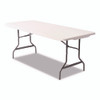 Resin Rectangular Folding Table, Square Edge, 72w x 30d x 29h, Platinum