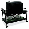 Underdesk Machine Stand with Drawers, 25.3w x 15.8d x 15.4h, Black
