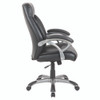 Alera Fulford Bonded Leather High-Back Managers Chair, Supports 275lb, 18.62-22.56" Seat Height, Black Seat/Back, Silver Base