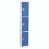 Steel Storage Locker, 3 Compartment, 12 x 12 x 72, Blue