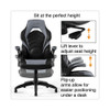 Vortex Bonded Leather Gaming Chair, Supports Up to 301 lbs, 17.9" to 21.6" Seat Height, Gray/Black Back, Black Base