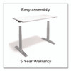 Electric Sit-Stand Desk with Micromovement Functionality, 55.1" x 27.5" x 25.5" to 51.1", White/Gray