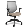 Solve Series Mesh Back Task Chair, Supports Up to 300 lb, 18" to 23" Seat Height, Putty Seat, Fog Back, Black Base