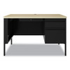 Teachers Pedestal Desks, One Right-Hand Pedestal: Box/File Drawers, 48" x 30" x 29.5", Maple/Black