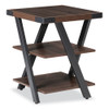 End Table, Square, 20 x 20 x 25, Southern Tobacco Top, Black Base