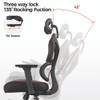 Norn Ergonomic Chair, Supports Up to 275 lb, 18.11" to 22.04" Seat Height, Black/Red Mesh Seat/Back, Black Base