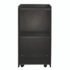 Wood Mobile Presentation Lectern Speaker Stand with Shelves, 22.44 x 16.53 x 45.98, Black
