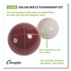 Deluxe Bocce Tournament Set, 4.25" dia Balls, Assorted Colors