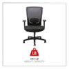 Alera Envy Series Mesh High-Back Multifunction Chair, Supports Up to 250 lb, 16.88" to 21.5" Seat Height, Black