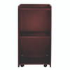 Wood Mobile Presentation Lectern Speaker Stand with Shelves, 22.44 x 16.53 x 45.98, Mahogany