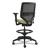 Solve Series Mesh Back Task Stool, Supports Up to 300 lb, 23" to 33" Seat Height, Meadow Seat, Charcoal Back, Black Base