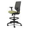 Solve Series Mesh Back Task Stool, Supports Up to 300 lb, 23" to 33" Seat Height, Meadow Seat, Charcoal Back, Black Base