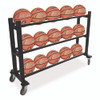 Deluxe Heavy-Duty Basketball Cart, Metal, 220 lb Capacity, 16 x 50.75 x 34.75, Black