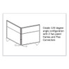 Floor Partition with Aluminum Frame and 2 Split Panel Infill, 48.06 x 2.04 x 53.86, White/Carmel