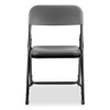800 Series Plastic Folding Chair, Supports Up to 500 lb, 18" Seat Height, Charcoal Seat, Charcoal Back, Black Base, 4/Carton
