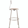 6200 Series Heavy Duty Steel Stool With Backrest, Supports Up to 500 lb, 30" Seat Height, Brown Seat, Gray Back/Base