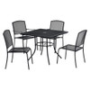 Interion Mesh Cafe Table and Chair Sets, Square, 48 x 48 x 29, Black Top, Black Base/Legs