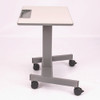 Pneumatic Sit Stand Desk, 27.5 x 19.5 x 26.25 to 42, White/Gray