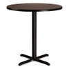 Cafe Table, 36" Diameter x 36h, Round Top/X-Base, Mahogany Top, Black Base